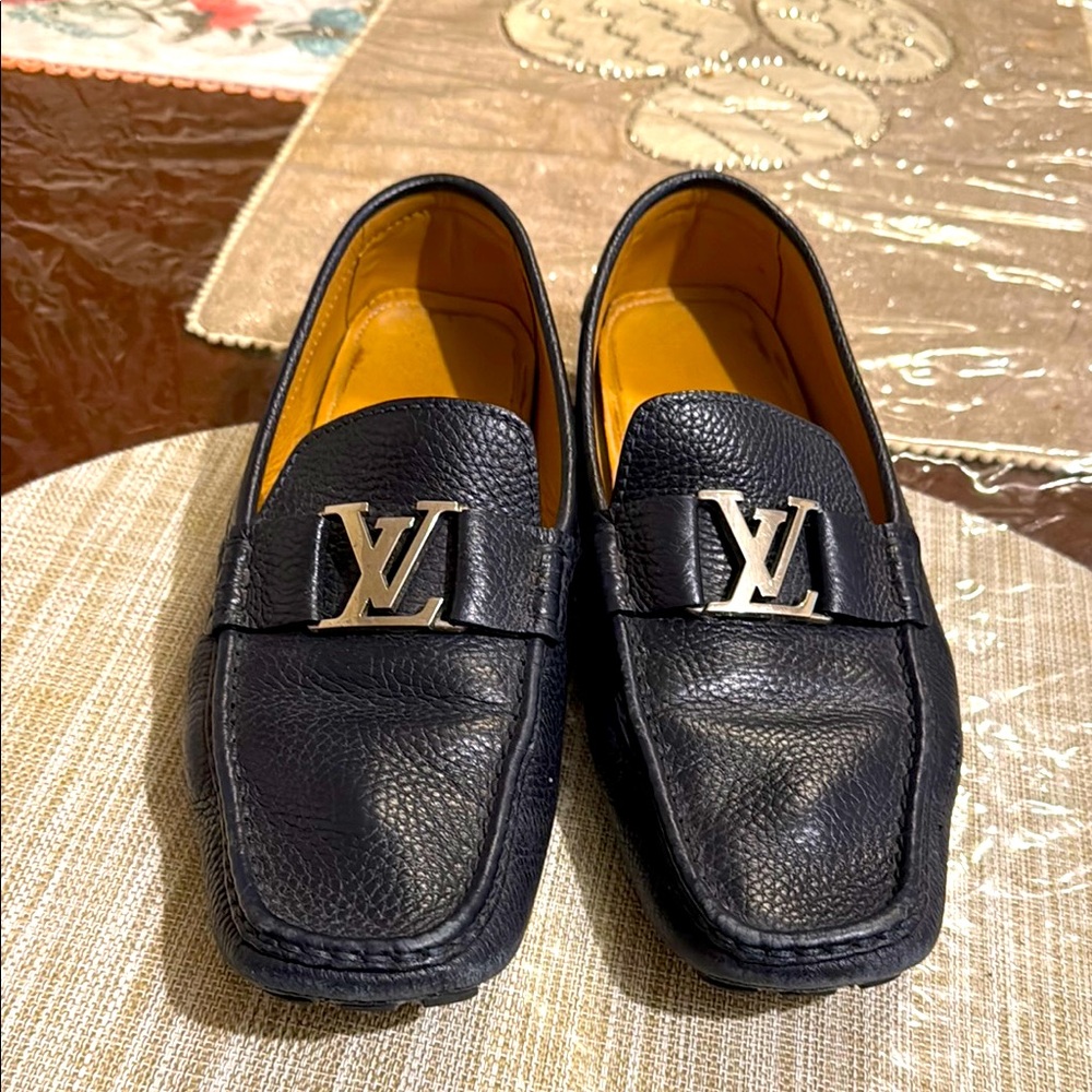 Louis Vuitton Black Leather Men's Loafers